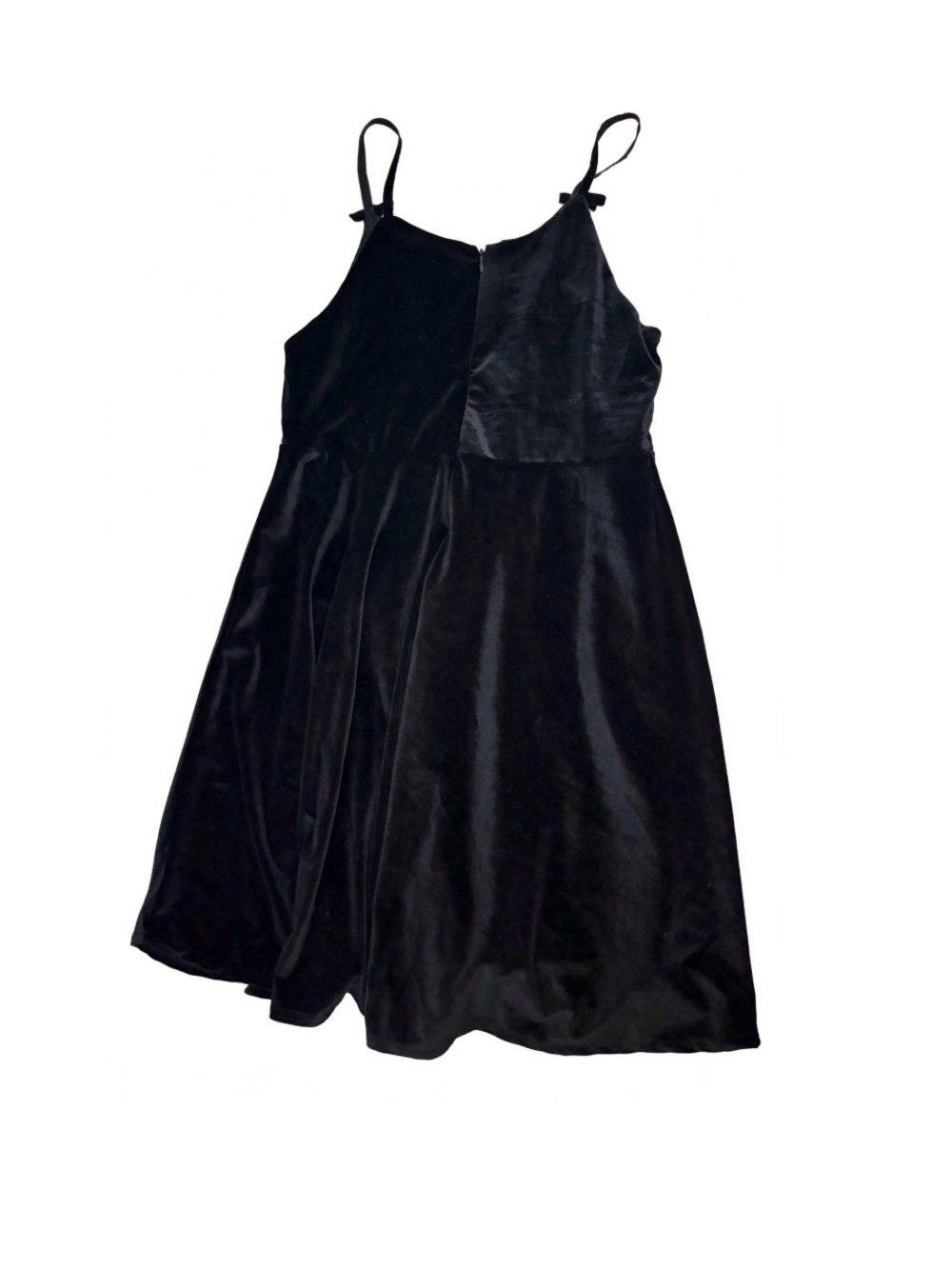 Black velvet spaghetti strap mini dress